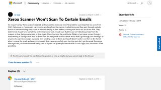 Xerox Scanner Won't Scan To Certain Emails - Microsoft Community