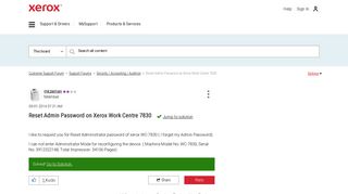 Solved: Reset Admin Password on Xerox Work Centre 7830 - Customer ...