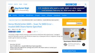 Xerox WorkCenter 6605 - Scan To SMB Error - Invalid SMB Share ...