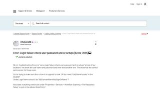 Solved: Error: Login failure check user password and or se ...