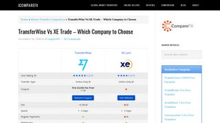XE Vs TransferWise-Comparison between Two Best Money Transfer ...