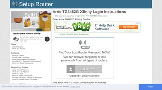 How to Login to the Arris TG3482G Xfinity - SetupRouter