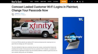 Comcast Leaked Customer Wi-Fi Logins in Plaintext, Change Your ...