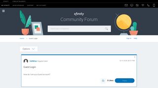 Guest Login - Xfinity Help and Support Forums - 3151435