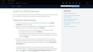 Create Your Xfinity Username
