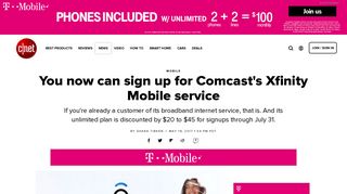 Comcast Xfinity Mobile now available for signups - CNET