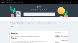 ANSWERED: How do I log into my Comcast provided modem? - Xfinity Forum