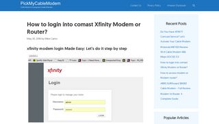 Xfinity Modem Login: How To Login Into Comcast Modem - Step By Step