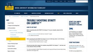 Trouble Shooting XFINITY On Campus & Help | Information ...