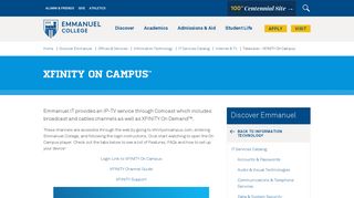 Cable TV | IT Services Catalog | Emmanuel College Boston
