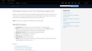 Remote Functions for Your Pandora App on X1 - Xfinity