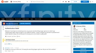 Authentication Failed : Comcast_Xfinity - Reddit