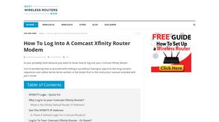 Login To A Comcast Xfinity Router Modem | Comcast Router IP