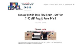 Comcast XFINITY Triple Play Bundle - Get Your $100 VISA Prepaid Card