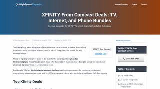 XFINITY From Comcast Deals - High Speed Experts