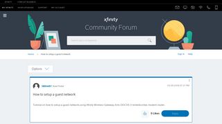 How to setup a guest network - Xfinity Help and Support Forums ...