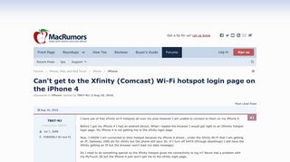 Can't get to the Xfinity (Comcast) Wi-Fi hotspot login page on the ...