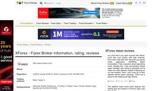 XForex - Detailed information about XForex on Forex-Ratings.com