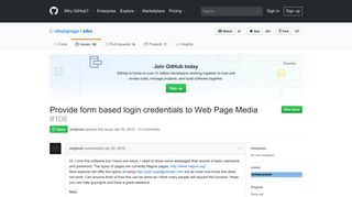 Provide form based login credentials to Web Page Media · Issue #108 ...