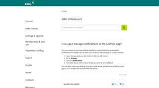 How can I manage notifications in the Android app? | XING FAQ