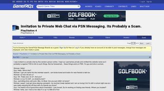 Invitation to Private Web Chat via PSN Messaging. Its Probably a ...