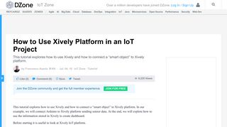 How to Use Xively Platform in an IoT Project - DZone IoT
