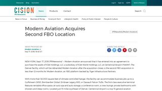 Modern Aviation Acquires Second FBO Location - PR Newswire