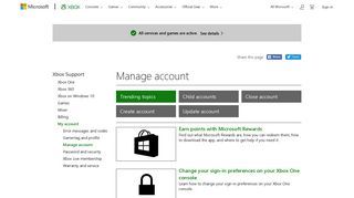 My account : Manage account - Xbox Support