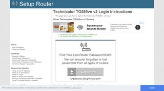 Login to Technicolor TG589vn v2 Router - SetupRouter