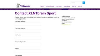 Contact XLNTbrain Sport - XLNTbrain Sport Concussion Management