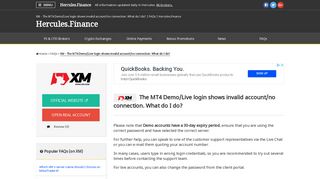 XM – The MT4 Demo/Live login shows invalid account/no connection ...