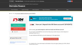 XM – How can I deposit into XM Demo account? (MT4/MT5) | FAQ ...