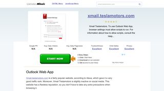 Xmail.teslamotors.com website. Outlook Web App.
