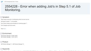 2554228 - Error when adding Job's in Step 5.1 of Job Monitoring ...