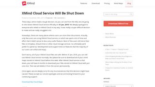 XMind Blog: XMind Cloud Service Will Be Shut Down