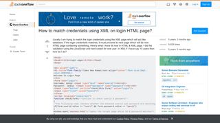 How to match credentails using XML on login HTML page? - Stack ...