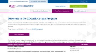 Referrals to the XOLAIR Co-pay Program | XOLAIR Access Solutions