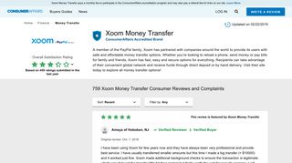 Top 667 Reviews and Complaints about Xoom Money Transfer
