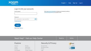 Log in to link your accounts - Xoom