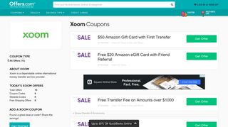 Xoom Coupons & Promo Codes 2019 - Offers.com