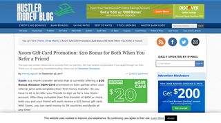 Xoom Gift Card Promotion: $20 Bonus for Both When You Refer a Friend