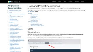 User and Project Permissions - XP-Dev.com - Subversion, Git ...