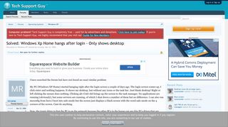 Solved: Windows Xp Home hangs after login - Only shows desktop ...
