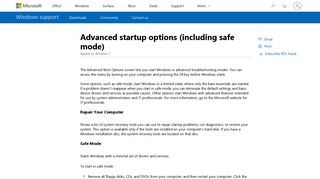 Advanced startup options (including safe mode) - Windows Help