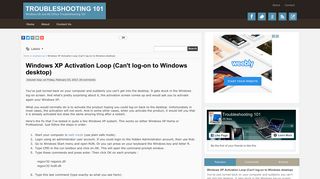 Windows XP Activation Loop (Can't log-on to Windows desktop ...