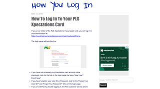 How To Log In To Your PLS Xpectations Card