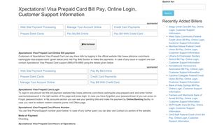 Xpectations! Visa Prepaid Card Bill Pay, Online Login, Customer ...