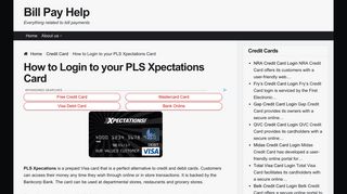 How to Login into PLS Xpectations Card - Bill Pay Help