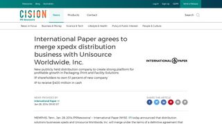 International Paper agrees to merge xpedx distribution business with ...