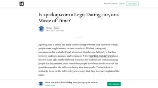 Is xpickup.com a Legit Dating site, or a Waste of Time? - Medium